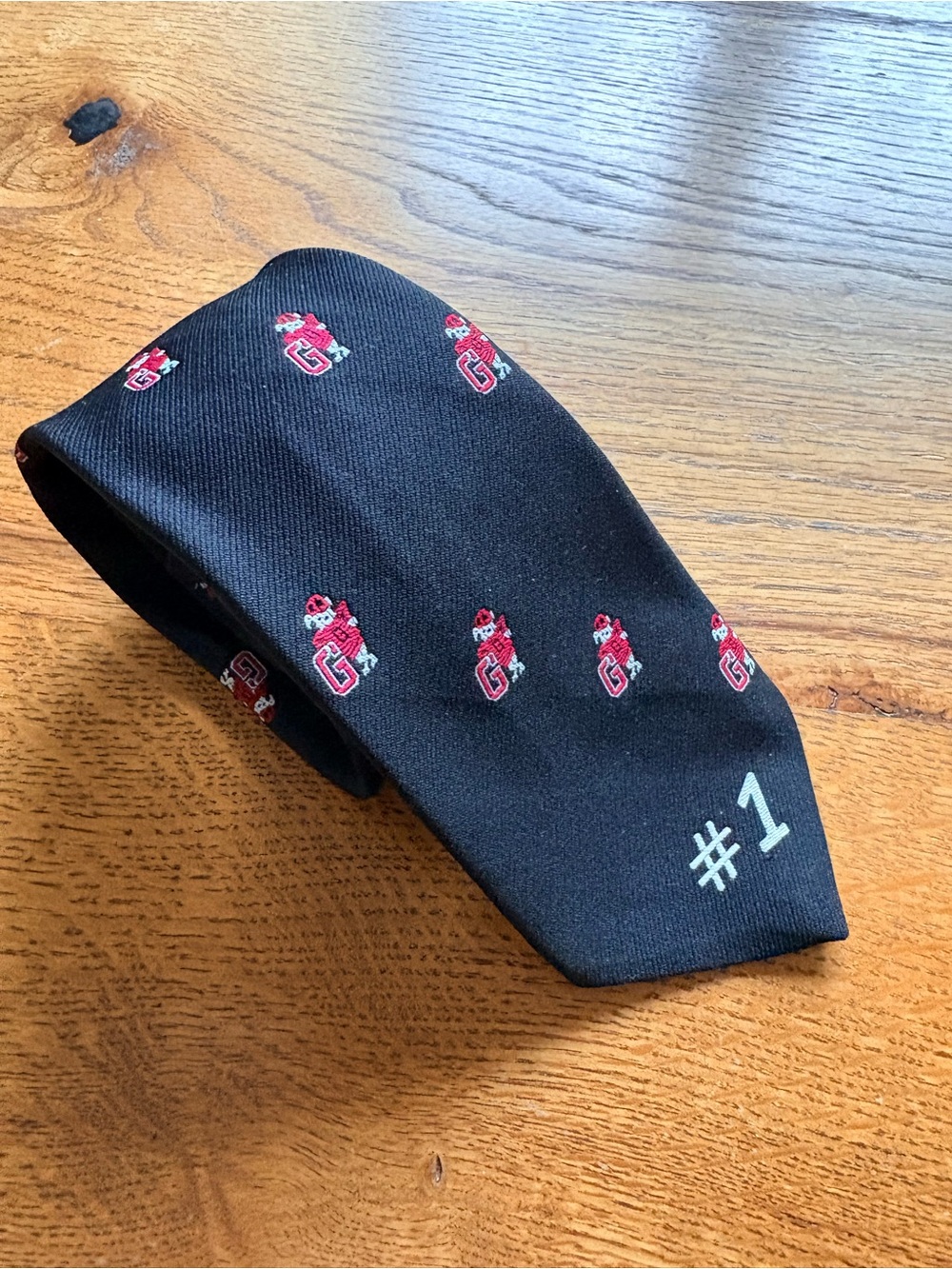 VTG Charing Cross Black UGA Bulldawg Dawg “G” #1 Patterned Men's Tie